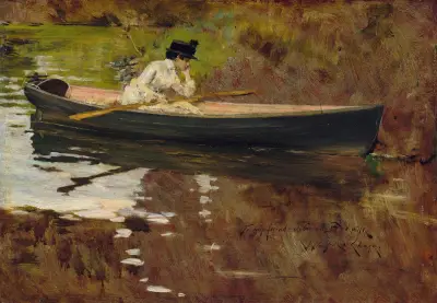 Mrs. Chase i Prospect Park av William Merritt Chase