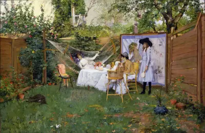 Open Air Breakfast av William Merritt Chase
