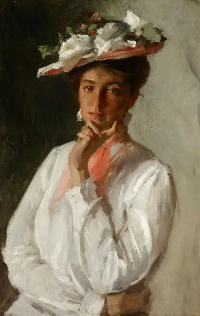 Kvinna i vitt av William Merritt Chase