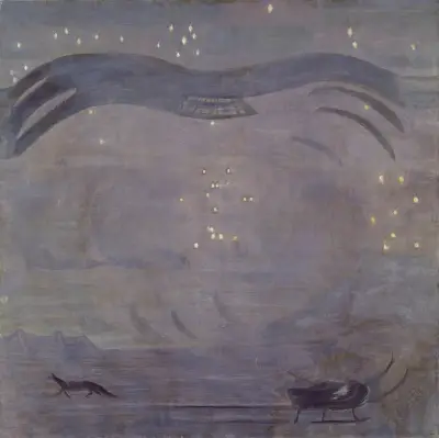 Starry landscape with Mountain Peak av Otto Meyer-Amden