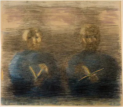 Teilstudie zu ‘Vorbereitung’ (Andacht im Esssaal), um 1928-30 av Otto Meyer-Amden