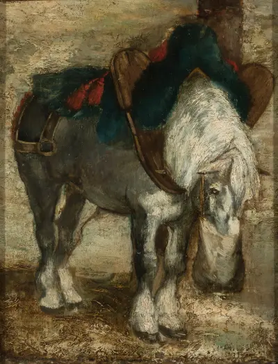 Percheron harnessed av Piotr Michałowski