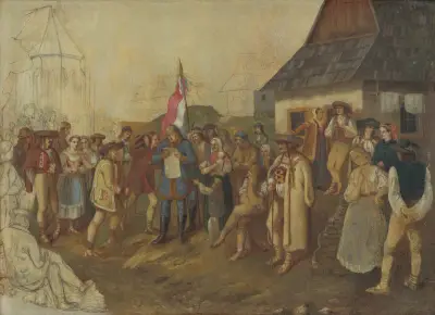 Porträt eines slowakischen Menschen aus dem Frühling 1848 von Peter Michal Bohúň