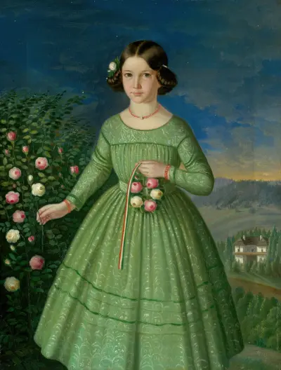 Portrait of Klementína Matyašová-Szakmaryová av Peter Michal Bohúň