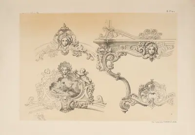 Console et couronnement de glace; genre Blondel av Michel Liénard