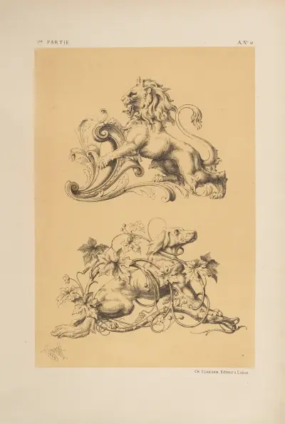 Lion héraldique. — Sujet de chasse av Michel Liénard