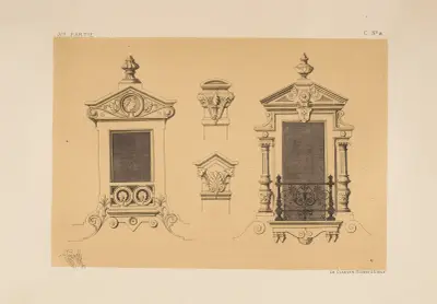 Vikář a komínová koruna; neogrecký styl, 1866 – Nr. 1, Michel Liénard