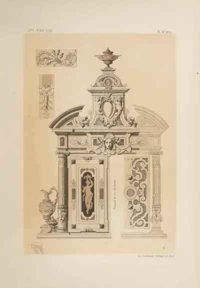 Partie supérieure d’un meublé; genre Henri II av Michel Liénard