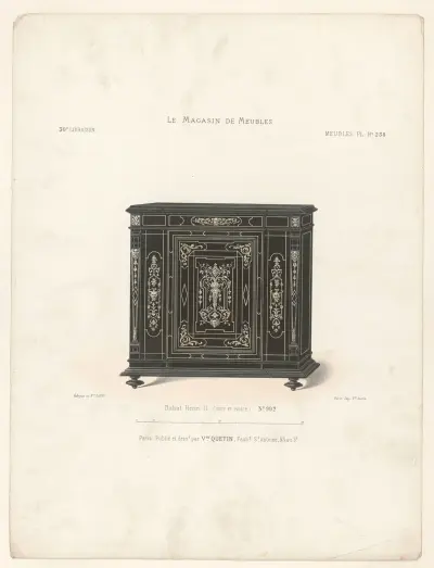 Bahut Henri II (noir et ivoire) av Victor Léon Michel Quétin