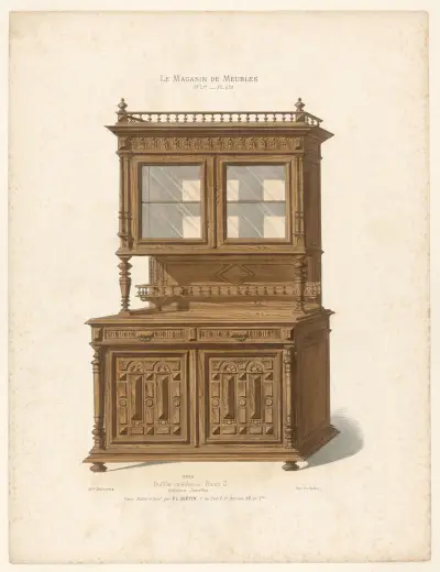 Henri II-buffé med dubbla kolonner av Victor Léon Michel Quétin
