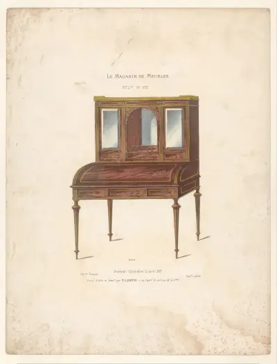 Bureau Cylindre Louis XVI av Victor Léon Michel Quétin