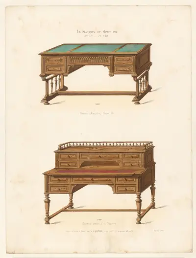 Bureau Ministre, Henri II ; Bureau Henri II, à Casiers av Victor Léon Michel Quétin