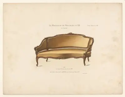 Canapé Marquise, Louis XV av Victor Léon Michel Quétin