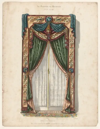 Kanapé med draperingar av Victor Léon Michel Quétin