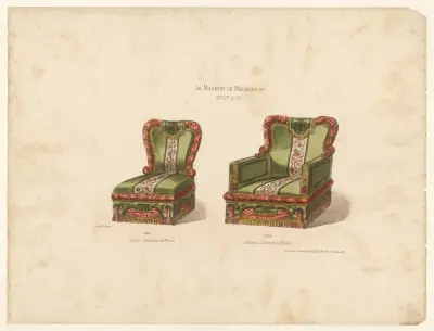 Chaise Catherine de Médicis ; Fauteuil Catherine de Médicis av Victor Léon Michel Quétin