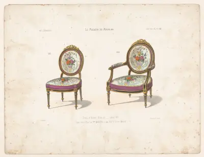 Stol och fåtölj Médaillon. Louis XVI av Victor Léon Michel Quétin