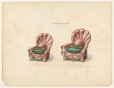 Chaise F. de Lesseps ; Fauteuil F. de Lesseps av Victor Léon Michel Quétin