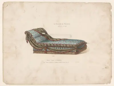 Chaise longue med draperingar av Victor Léon Michel Quétin