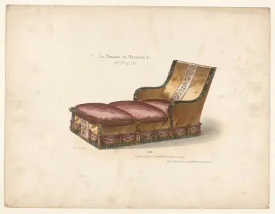 Chaise longue Cromwell, formant 3 sièges av Victor Léon Michel Quétin
