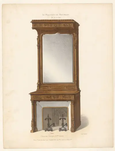 Cheminée Gothique XVme Siècle av Victor Léon Michel Quétin