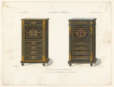 Chiffonniers-secrétaires (Marqueterie de couleur) av Victor Léon Michel Quétin