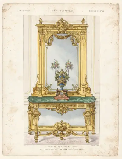 Konsol och spegel Louis XIV (1:a perioden) av Victor Léon Michel Quétin