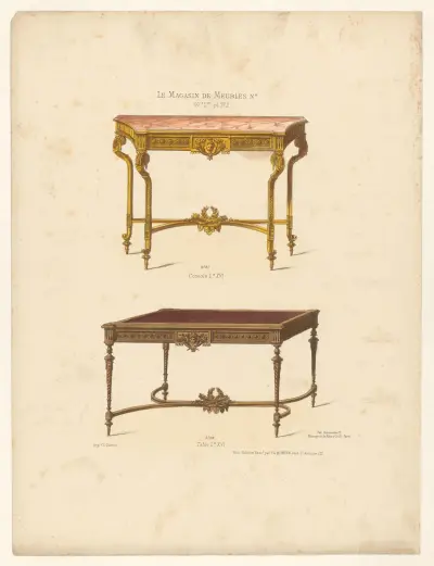 Console Ls XVI ; Table Ls XVI av Victor Léon Michel Quétin