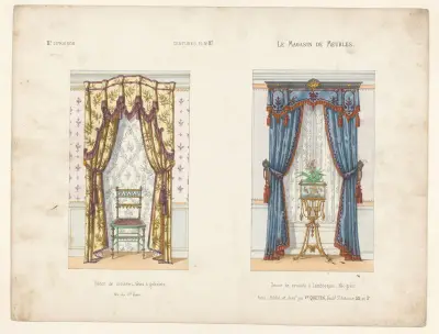 Décor de croisée têtes à gobelets ; Décor de croisée à Lambrequin. Néo-grec av Victor Léon Michel Quétin