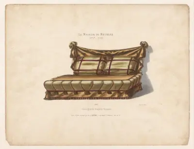 Stor divan med fantasidrapering av Victor Léon Michel Quétin