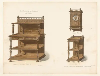 Etagère à découper Henri II ; Servante Henri II av Victor Léon Michel Quétin