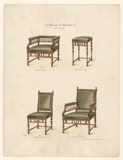 Kontorsstol; Kontorspall; Kontorsstol av Victor Léon Michel Quétin