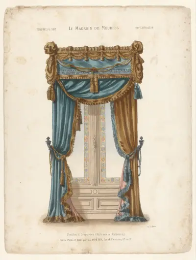Fönster med draperier (italienska gardiner) av Victor Léon Michel Quétin