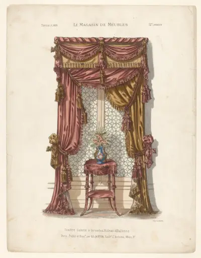 Fenêtre Galerie à torsades, Rideau à l’italienne av Victor Léon Michel Quétin