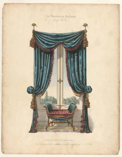 Fenêtre Louis XVI, Grand feston relevé av Victor Léon Michel Quétin