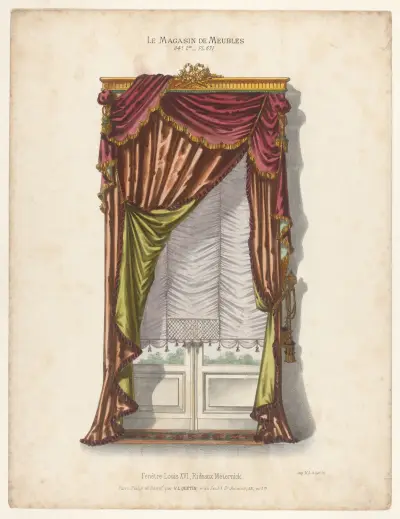 Fönster i Louis XVI-stil, Meternick-gardiner av Victor Léon Michel Quétin