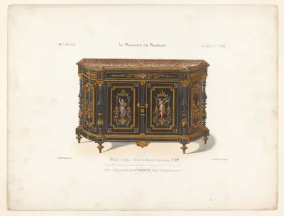Meuble d’appui. Bronzes et Marqueterie de couleurs av Victor Léon Michel Quétin