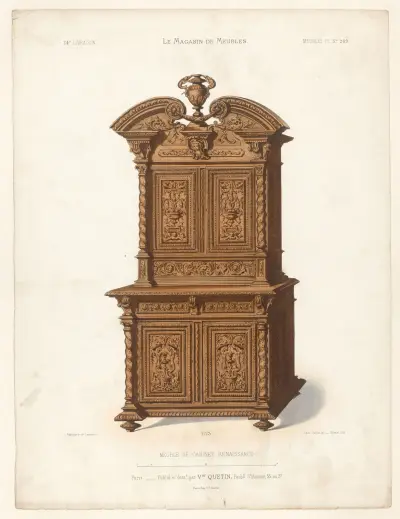 Meuble de cabinet renaissance av Victor Léon Michel Quétin