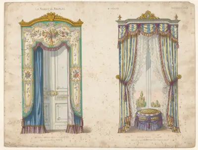 Portière Cantonnière. Ludvig XVI ; Fönsterdekor. Ludvig XVI av Victor Léon Michel Quétin