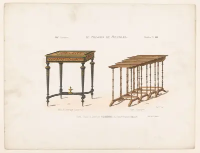 Bord Louis XVI ; Table Gigogne av Victor Léon Michel Quétin