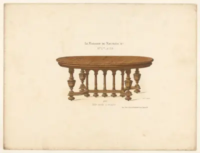 Table ronde à arcades av Victor Léon Michel Quétin