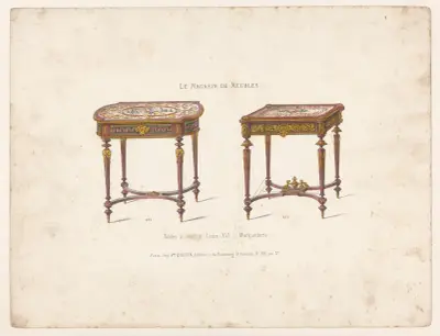 Bord med marketeri i Louis XVI-stil av Victor Léon Michel Quétin
