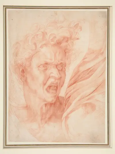 Huvud av en förtappad själ av Michelangelo