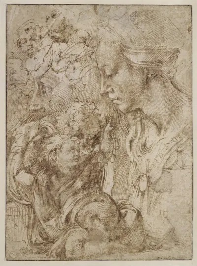 Studien zu einer Heiligen Familie von Michelangelo