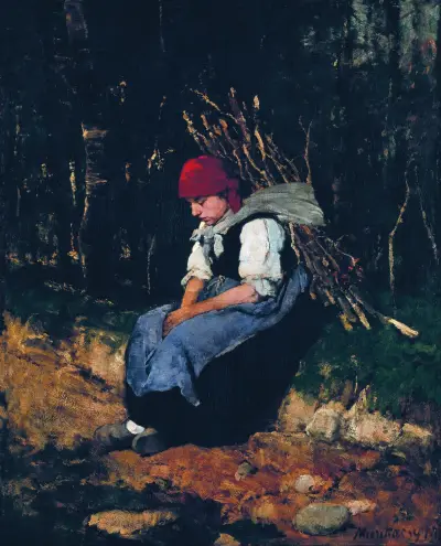 Woman Carrying Faggot av Mihály Munkácsy