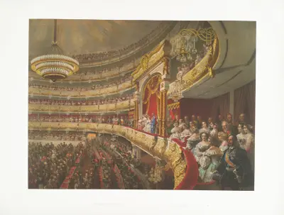 Auditorium of the Bolshoi Theatre Moscow Russia av Mihály Zichy