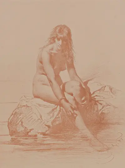 Nude Print – nr 4 av Mihály Zichy