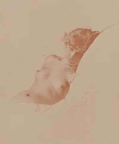 Nude Print – nr 6 av Mihály Zichy
