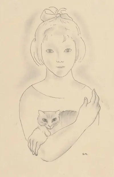 A Little Girl with a Cat von Mikuláš Galanda