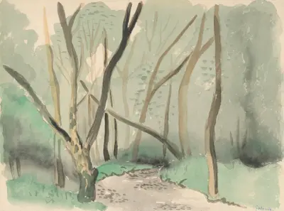 Landscape of the autumn park av Mikuláš Galanda