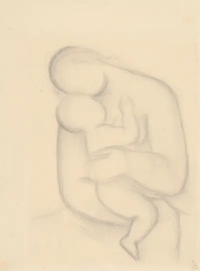 Mother with Child in her Arms – Study for the Painting Mother – Seated von Mikuláš Galanda